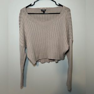 Express Cream Cropped Sweater